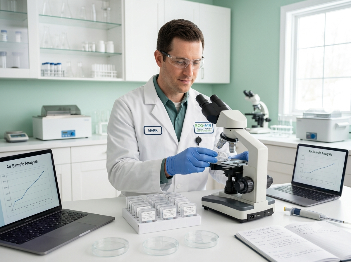 Lab technician analysing air samples