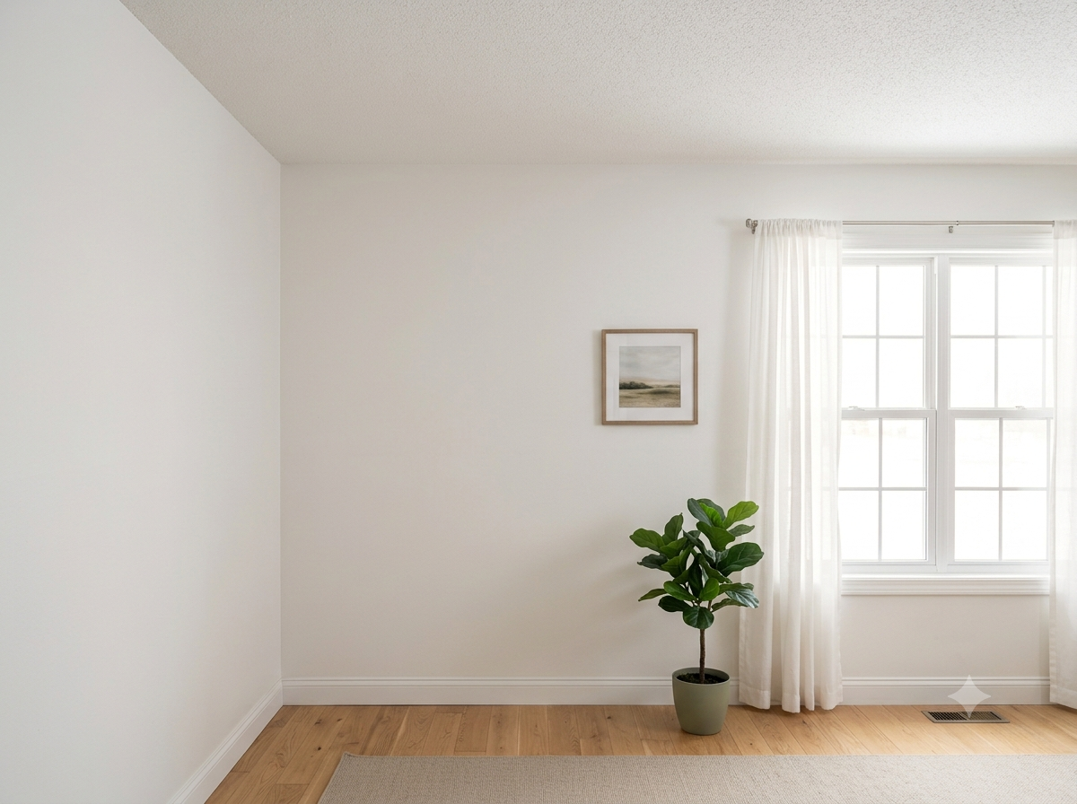 After remediation: living room wall corner