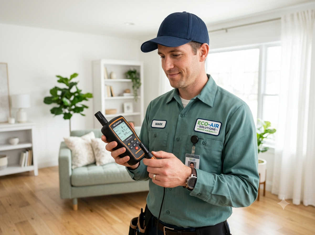 ClearBreath technician taking an air quality reading